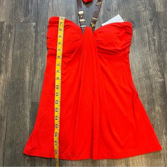 NWT Women’s Cache Red Top Tunic With Brown Leather Strap Size XS - Picture 7 of 9